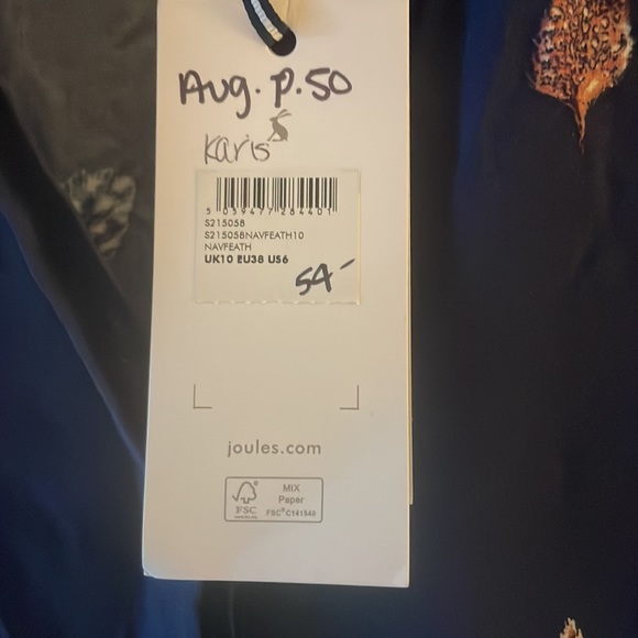 COPY - Joules Karis navy feathers dress. New with tags size 6 - Picture 3 of 4